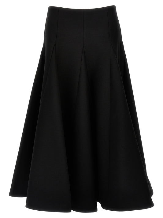 Skirt by Valentino Garavani for women in silk crepe & virgin wool black features a sublime silhouette, showcasing the sublime design of the Women's Silk Crepe & Virgin Wool Mini Skirt in a sophisticated mini.