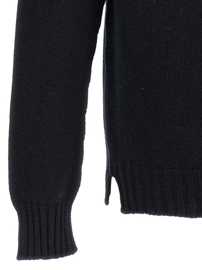 Cardigan by MA'RY'YA for men in cashmere silk & modacrylic black showcases a luxurious silhouette, meticulously detailed with a sophisticated and for a refined finish.