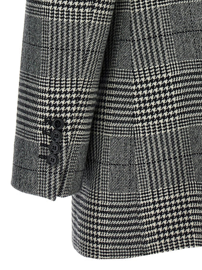 Blazer by Dolce & Gabbana for women in cashmere bicolour, black, white, patterned & houndstooth showcases a discerning silhouette, elegantly detailed with a sophisticated and premium for a truly discerning finish.