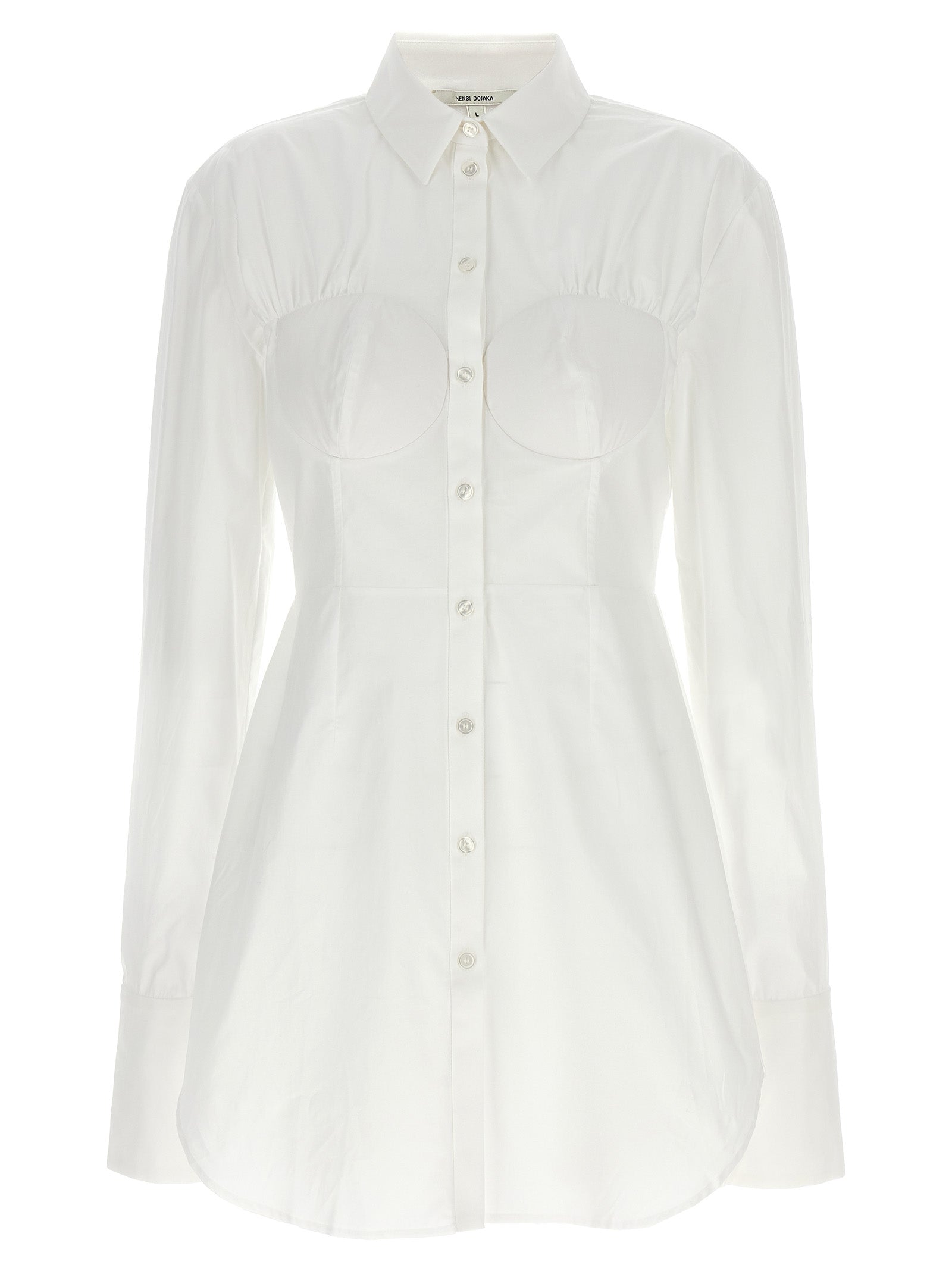 Blouse by Nensi Dojaka for women in cotton white, featuring a nuanced and nuanced for a sophisticated finish.