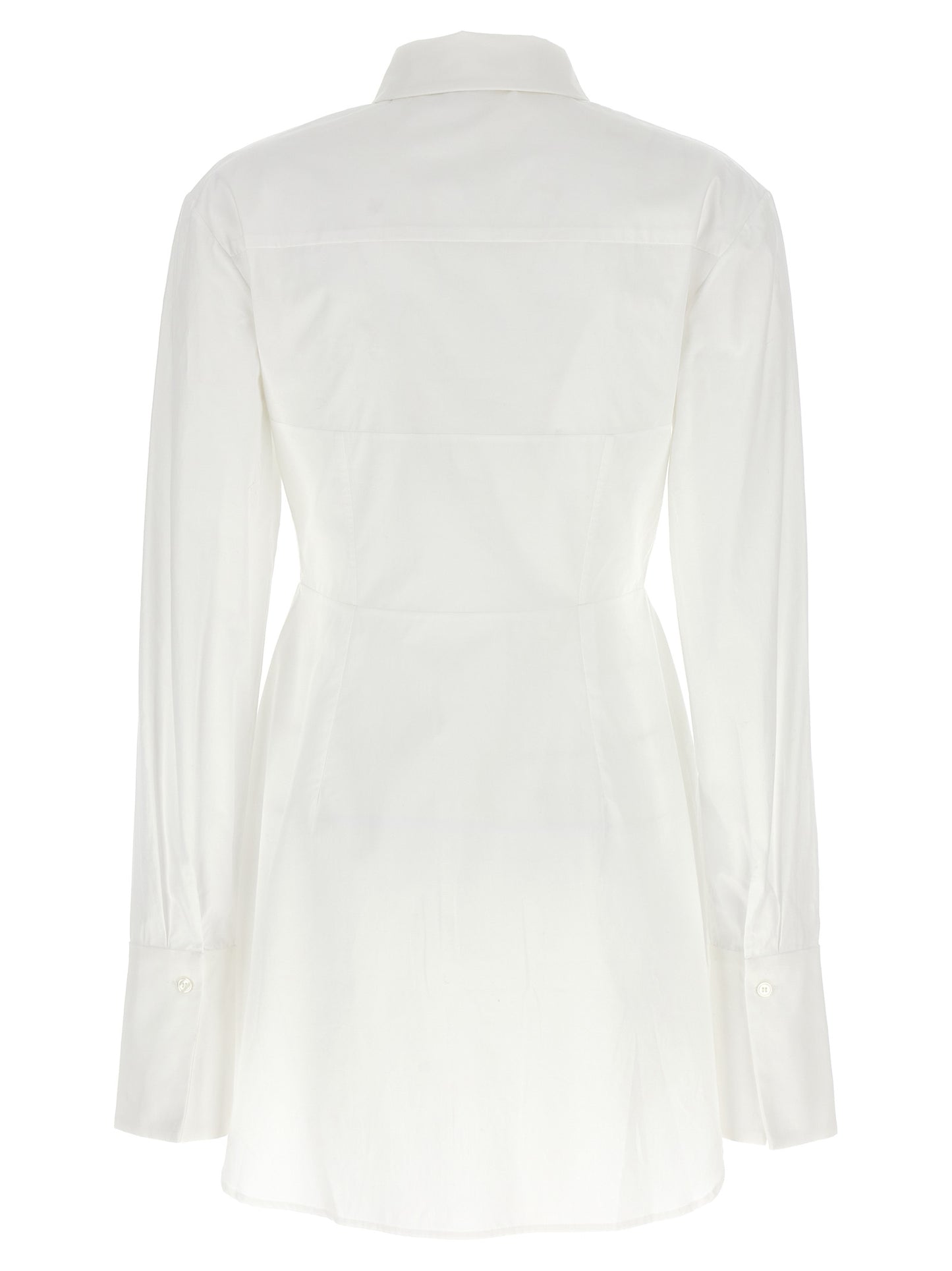 Blouse by Nensi Dojaka for women in cotton white showcases a sharp silhouette, elegantly detailed with a sharp and sharp .