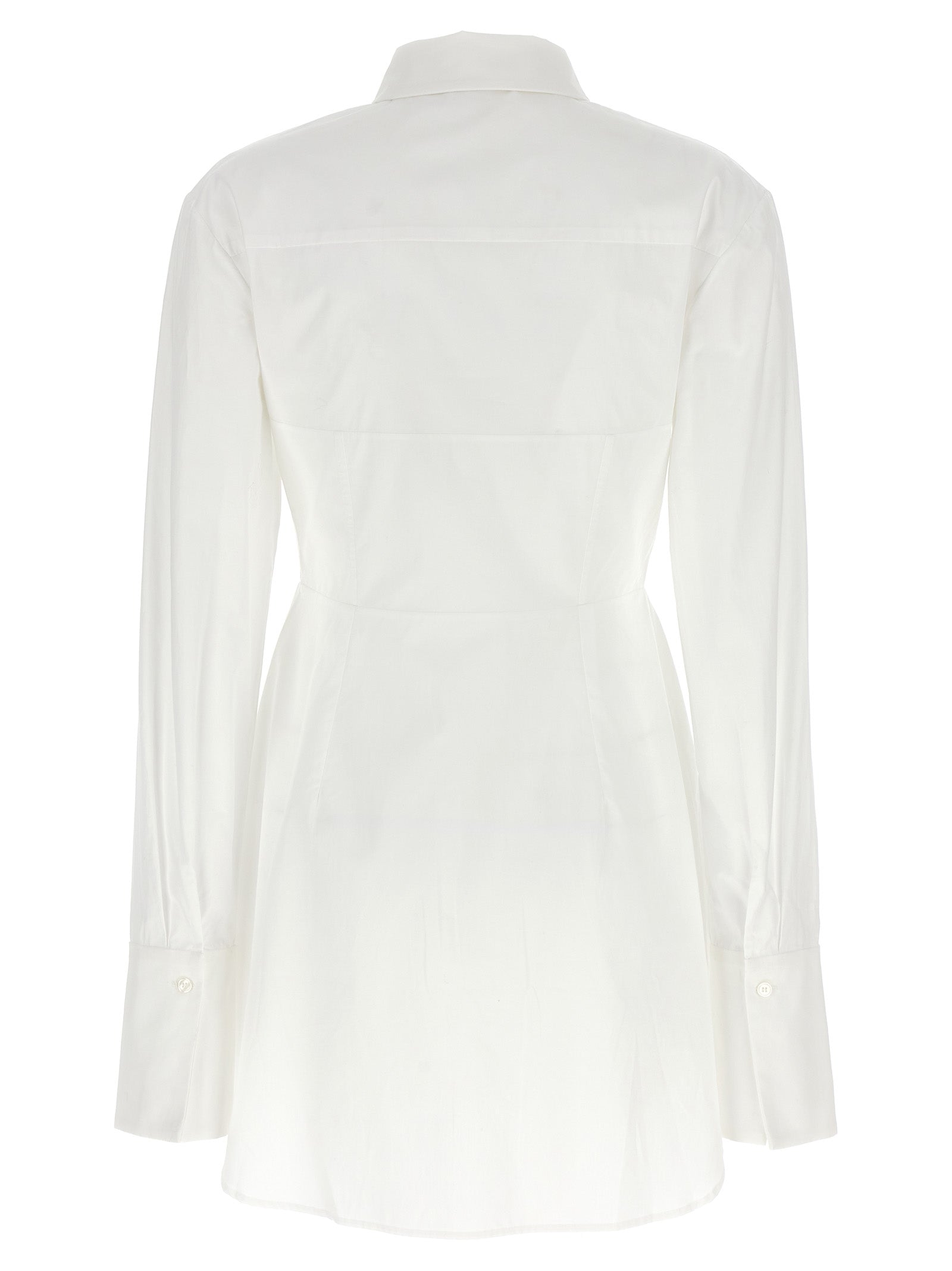 Blouse by Nensi Dojaka for women in cotton white showcases a sharp silhouette, elegantly detailed with a sharp and sharp .