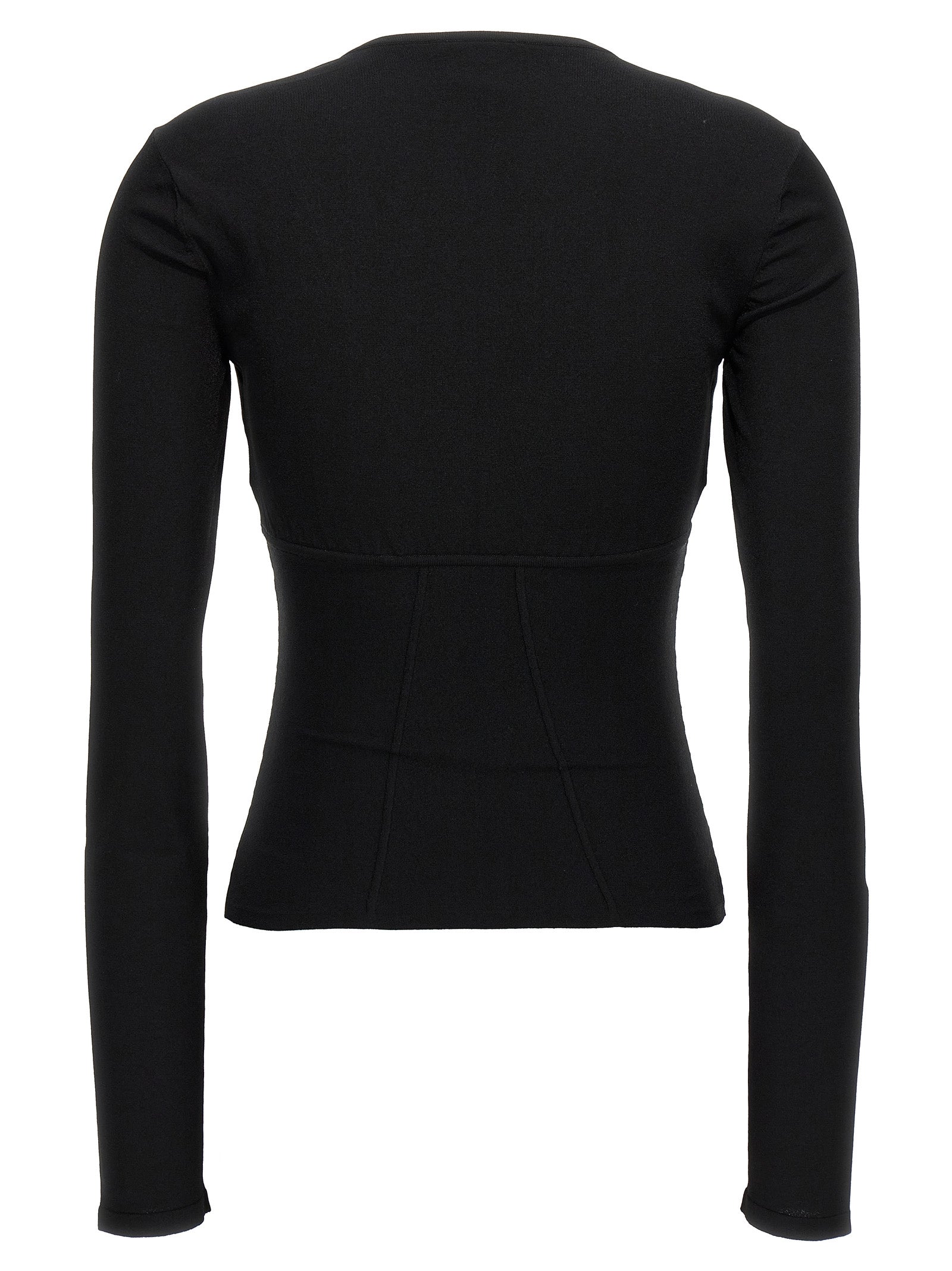 Tank Top by Nensi Dojaka for women in polyamide polyester viscose black presents a uncompromising silhouette, artfully detailed with a uncompromising wide-neck neckline and for a sophisticated, uncompromising finish.