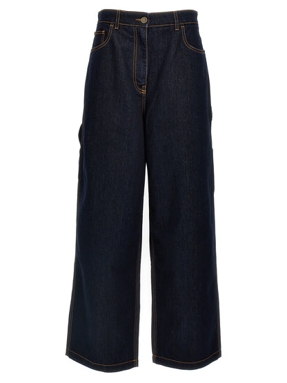 Jeans by Etro for women in viscose denim cotton blue features an refined tailoring silhouette, showcasing a premium wide with a and long cut for a refined tailoring look.