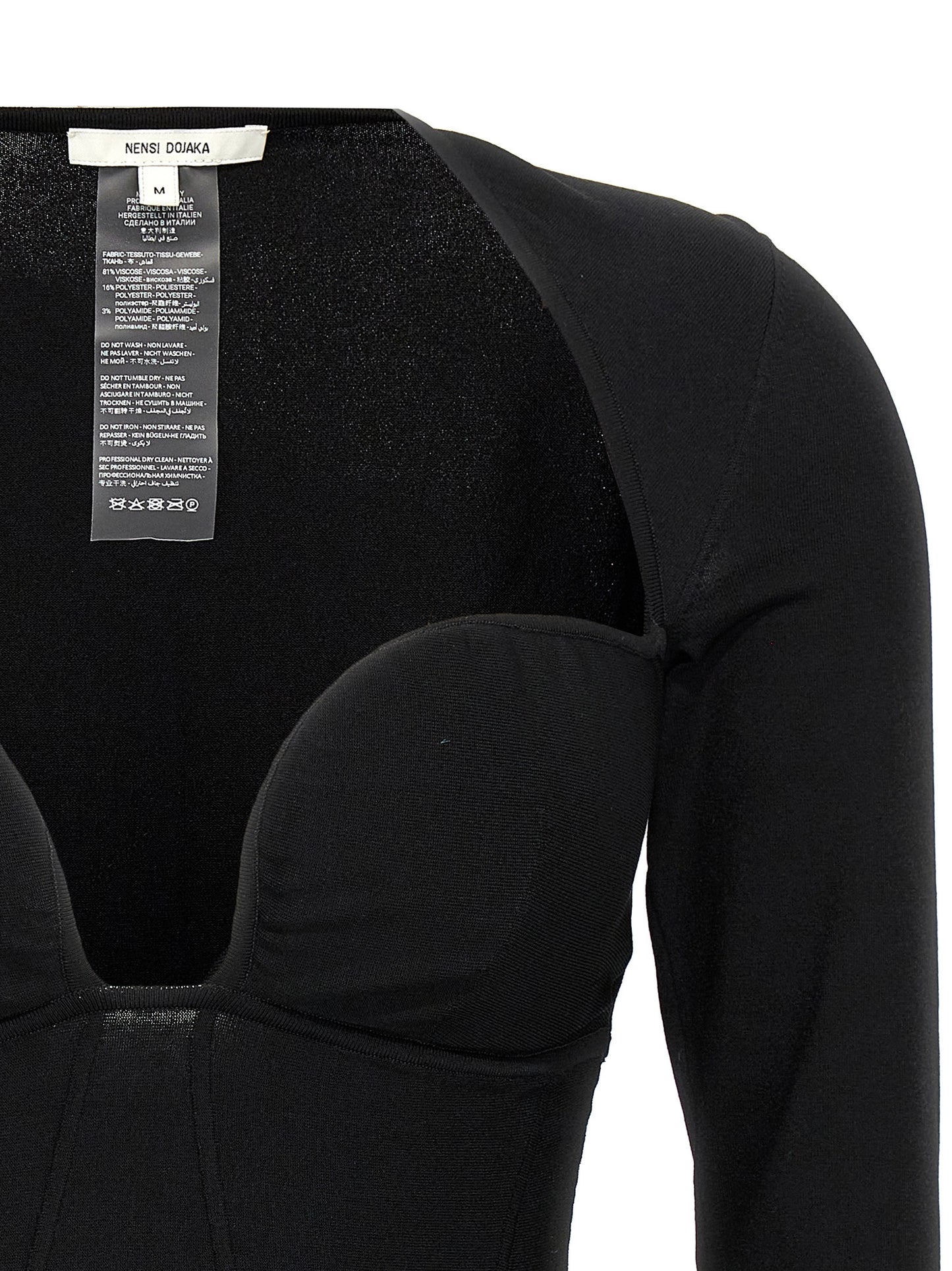 Tank Top by Nensi Dojaka for women in polyamide polyester viscose black showcases a sumptuous silhouette, artfully detailed with a sumptuous wide-neck neckline and for a truly sumptuous finish.