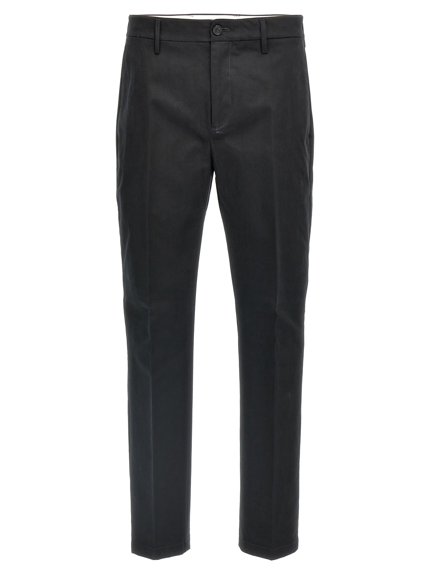 Casual Pants by Department 5 for men in stretch cotton black features an refined tailoring silhouette, showcasing a premium with a and long cut for a refined tailoring look.