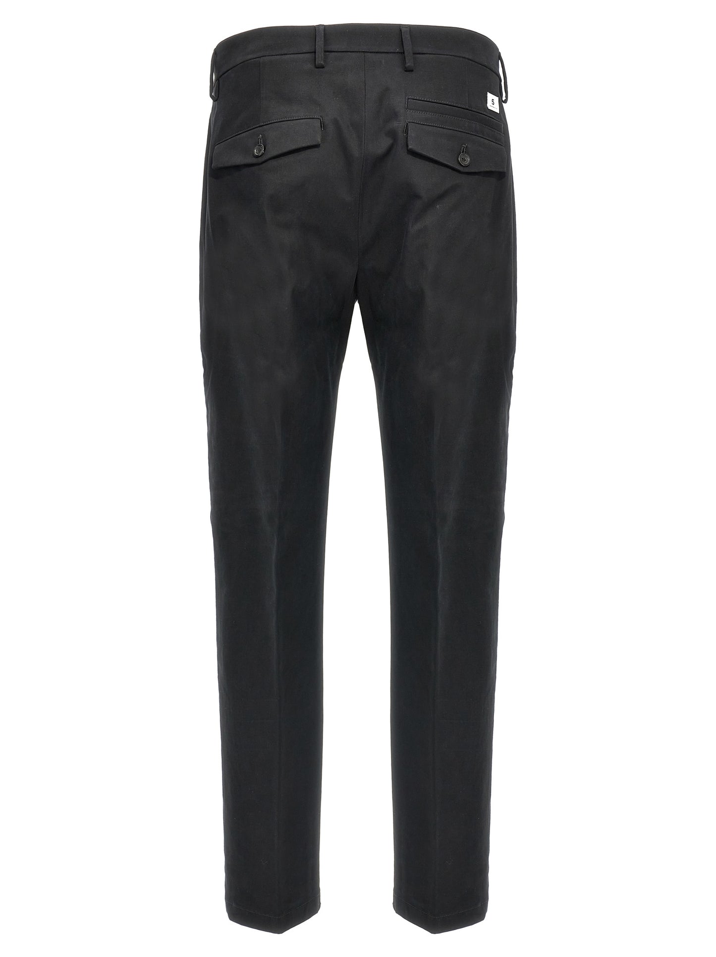 Casual Pants by Department 5 for men in stretch cotton black features an sartorial and long with a cut for a sartorial finish.
