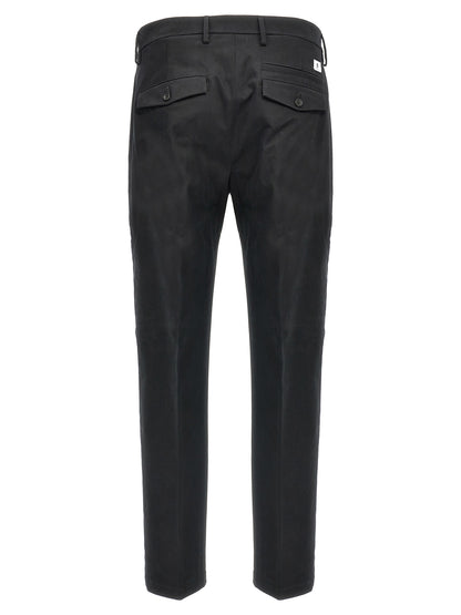 Casual Pants by Department 5 for men in stretch cotton black features an sartorial and long with a cut for a sartorial finish.