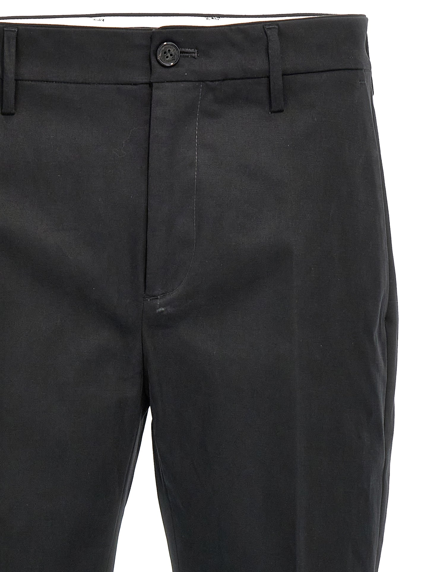 Casual Pants by Department 5 for men in stretch cotton black features a polished silhouette with a polished , reaching a polished long and finished with a polished .