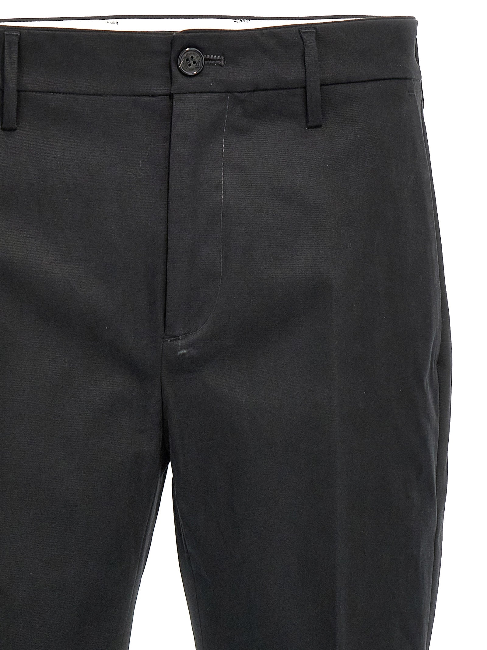 Casual Pants by Department 5 for men in stretch cotton black features a polished silhouette with a polished , reaching a polished long and finished with a polished .