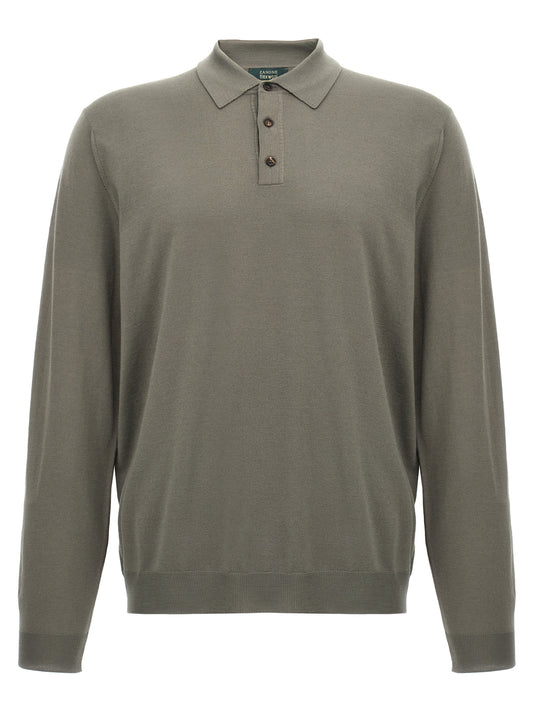 Polo Shirt by ZANONE for men in polyamide & virgin wool gray showcases a enviable silhouette, featuring a refined and for a enviable finish.