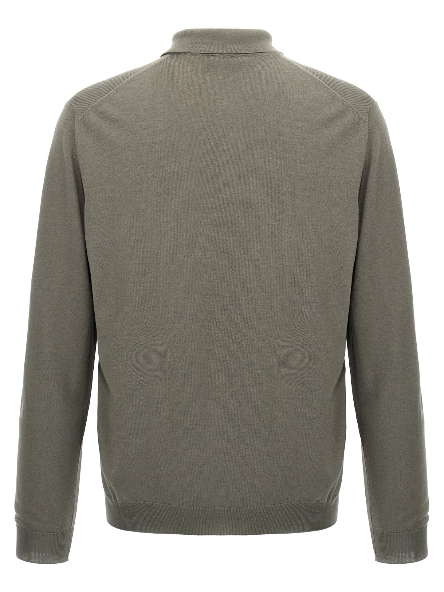 Polo Shirt by ZANONE for men in polyamide & virgin wool gray presents a crisp silhouette, artfully detailed with a crisp and crisp .