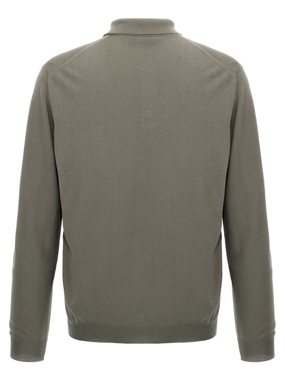 Polo Shirt by ZANONE for men in polyamide & virgin wool gray presents a crisp silhouette, artfully detailed with a crisp and crisp .