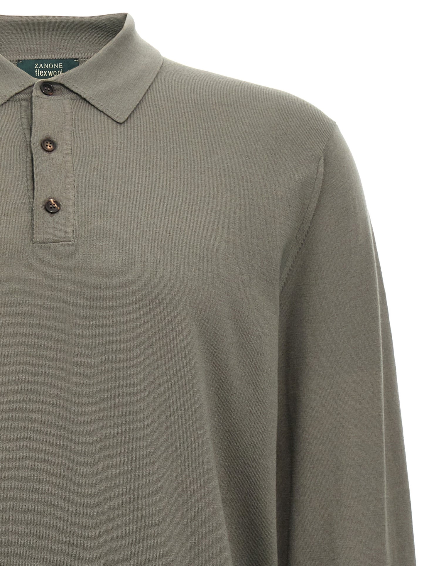 Polo Shirt by ZANONE for men in polyamide & virgin wool gray showcases a sharp silhouette, detailed with a refined and sharp for a sophisticated finish.