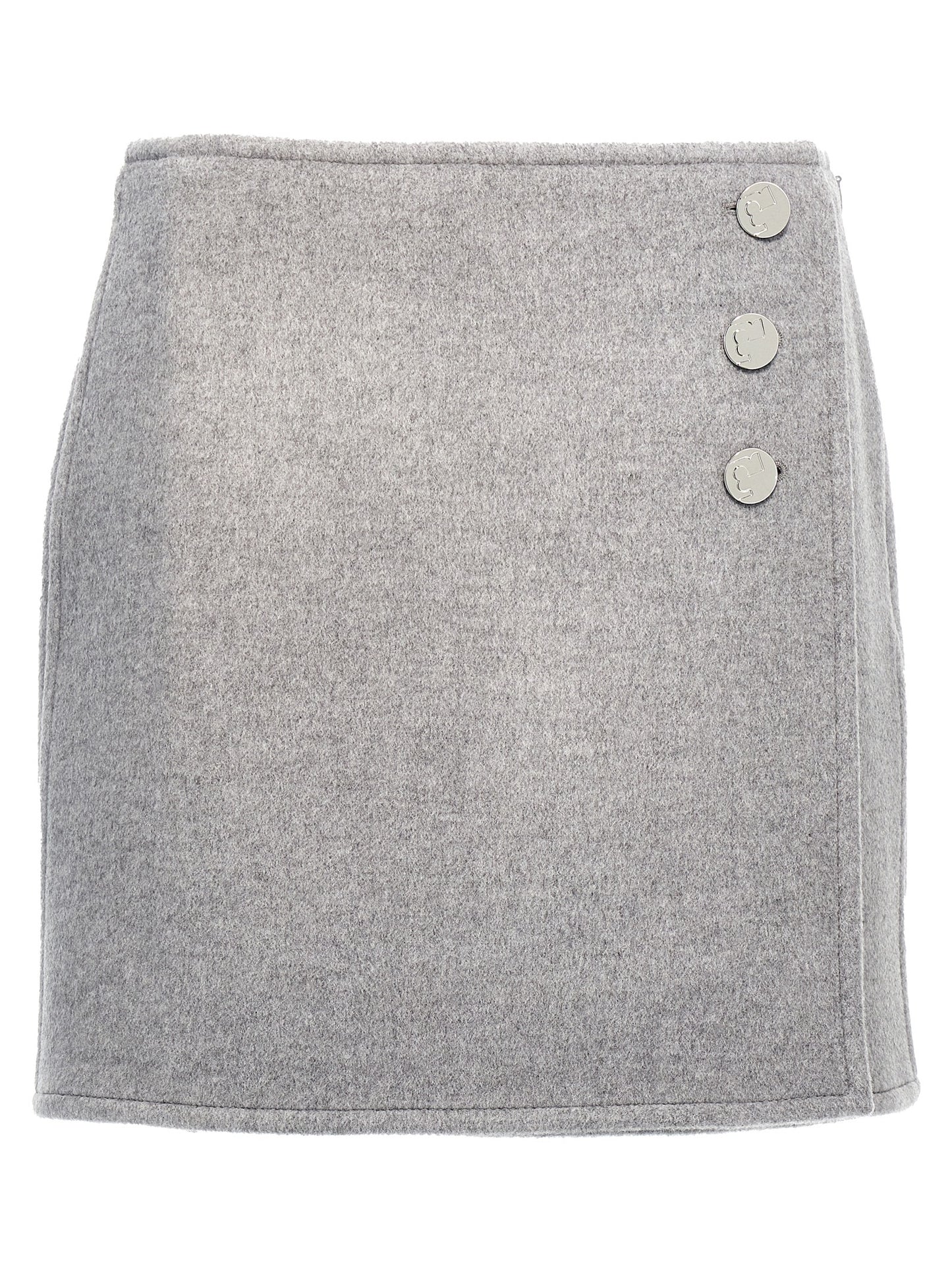 Skirt by Tory Burch for women in wool gray, monogram & print showcases a sultry silhouette, elegantly defined by its long and the sophisticated sultry design of the Women's Wool Long Skirt.