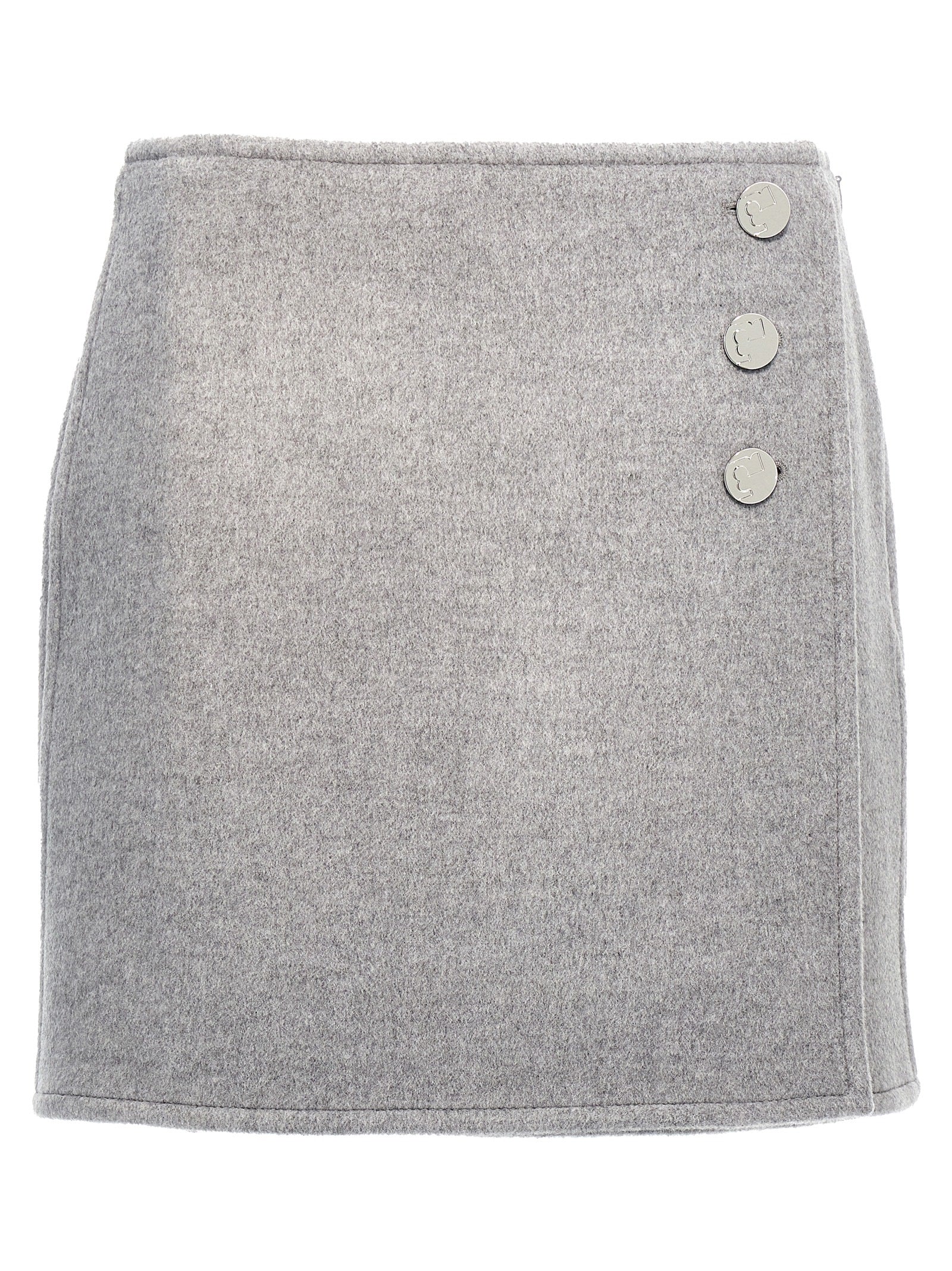 Skirt by Tory Burch for women in wool gray, monogram & print showcases a sultry silhouette, elegantly defined by its long and the sophisticated sultry design of the Women's Wool Long Skirt.