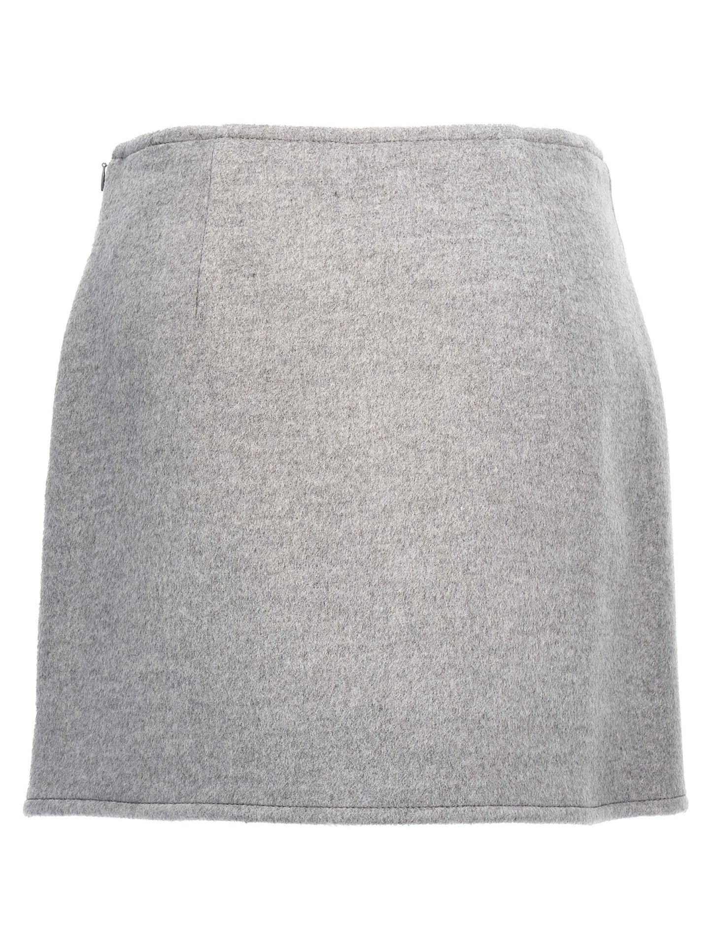 Skirt by Tory Burch for women in wool gray, monogram & print features a contoured silhouette from the Women's Wool Long Skirt collection, characterized by its contoured long for a contoured finish.