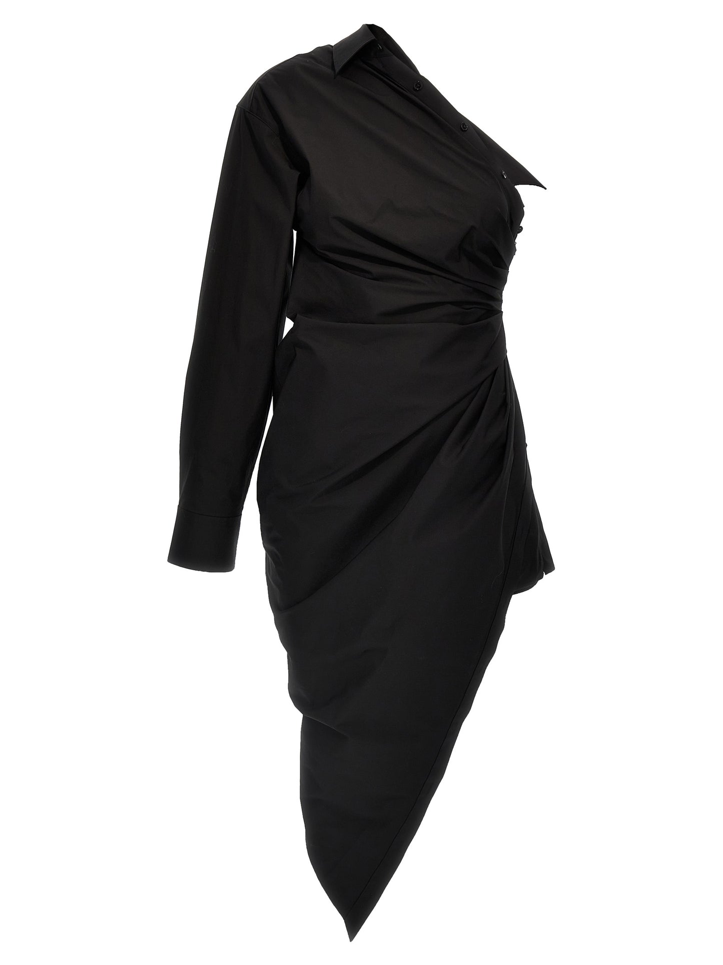Dress by Alexander Wang for women in stretch cotton black features an sultry silhouette defined by a and , falling to an sultry short for a sultry look.