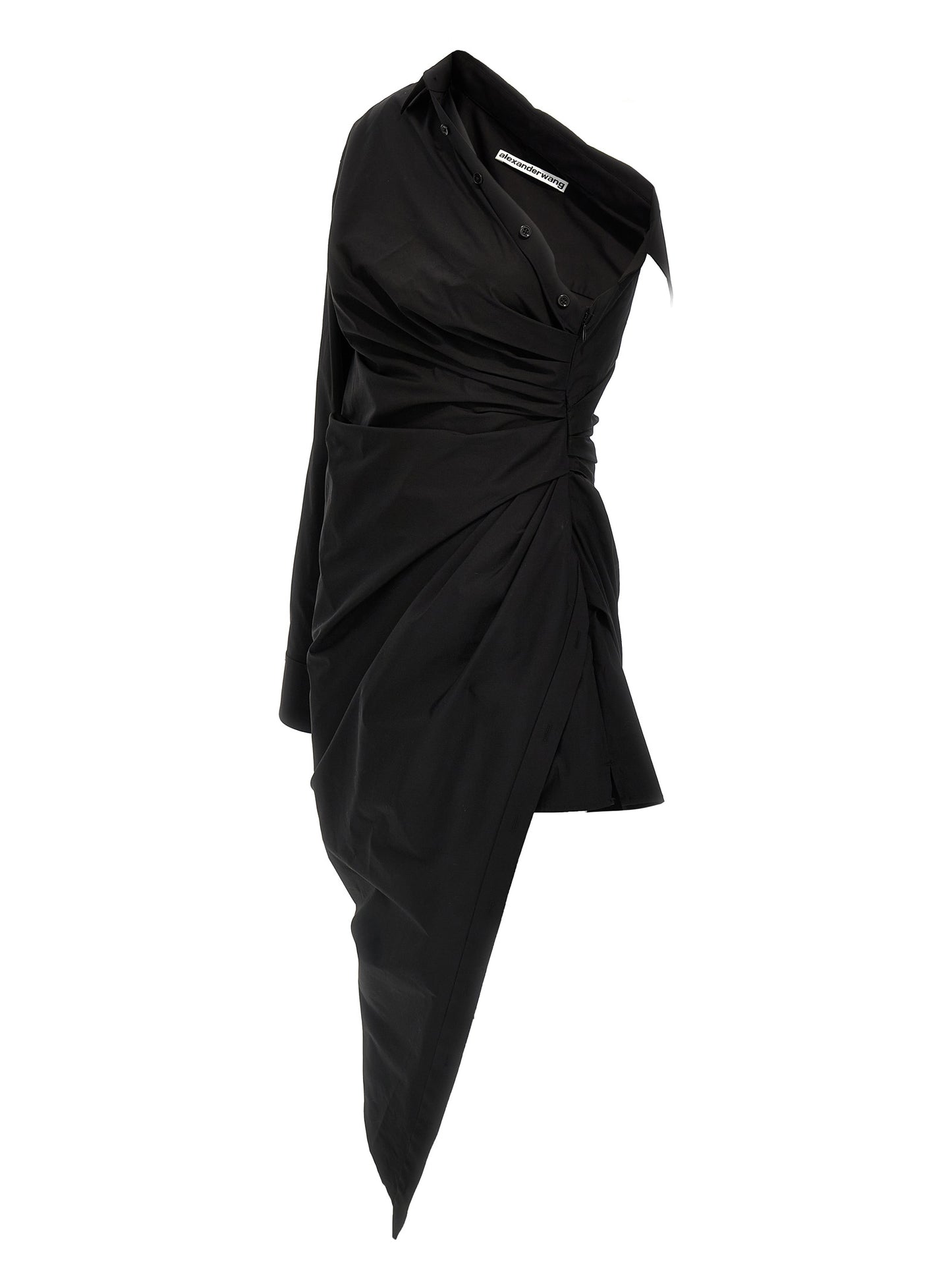 Dress by Alexander Wang for women in stretch cotton black presents a sinuous silhouette, showcasing a sophisticated and detailed with a sinuous short for a refined finish.