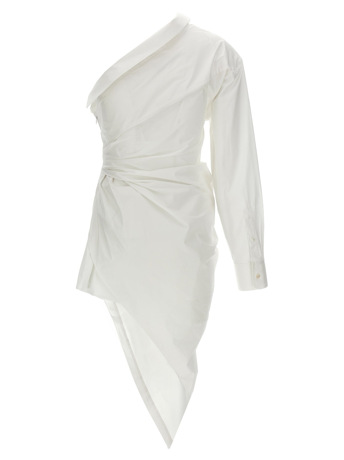 Dress by Alexander Wang for women in stretch cotton white features an cute silhouette, detailed with a and that elegantly flows into a cute short mini.