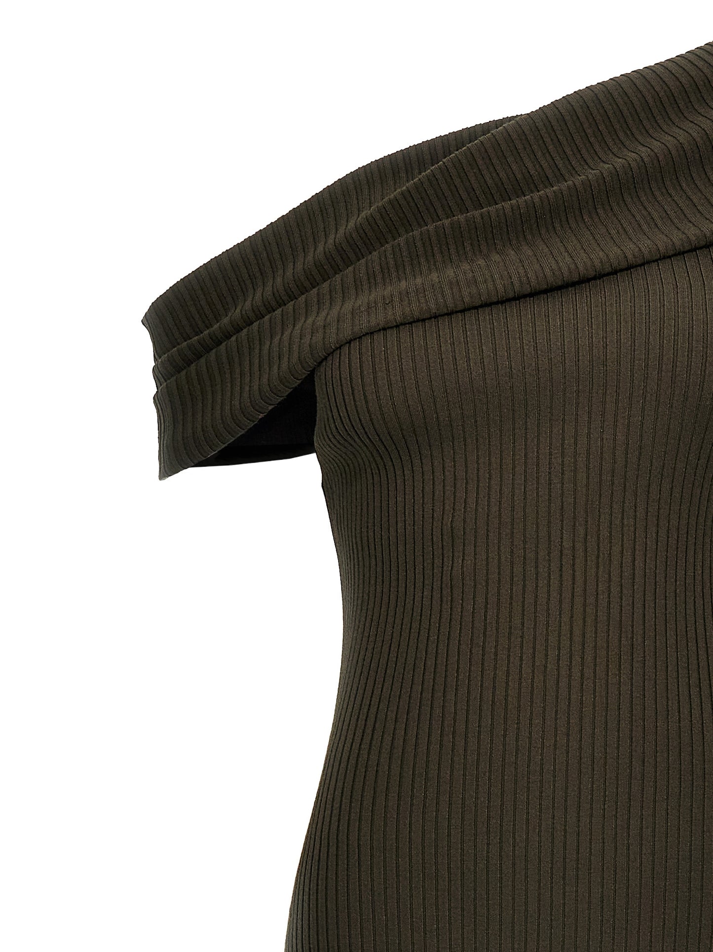 Dress by Courrèges for women in polyester & viscose brown features an sultry silhouette defined by a and , falling to an sultry long for a sultry look.