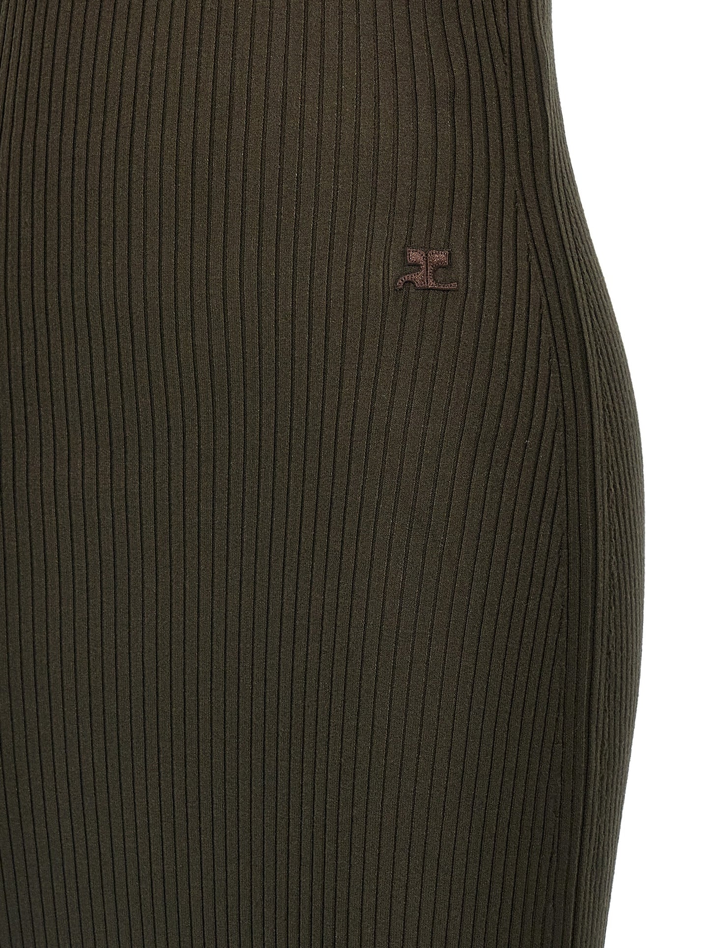 Dress by Courrèges for women in polyester & viscose brown features an cute silhouette, detailed with a and that elegantly flows into a cute long.