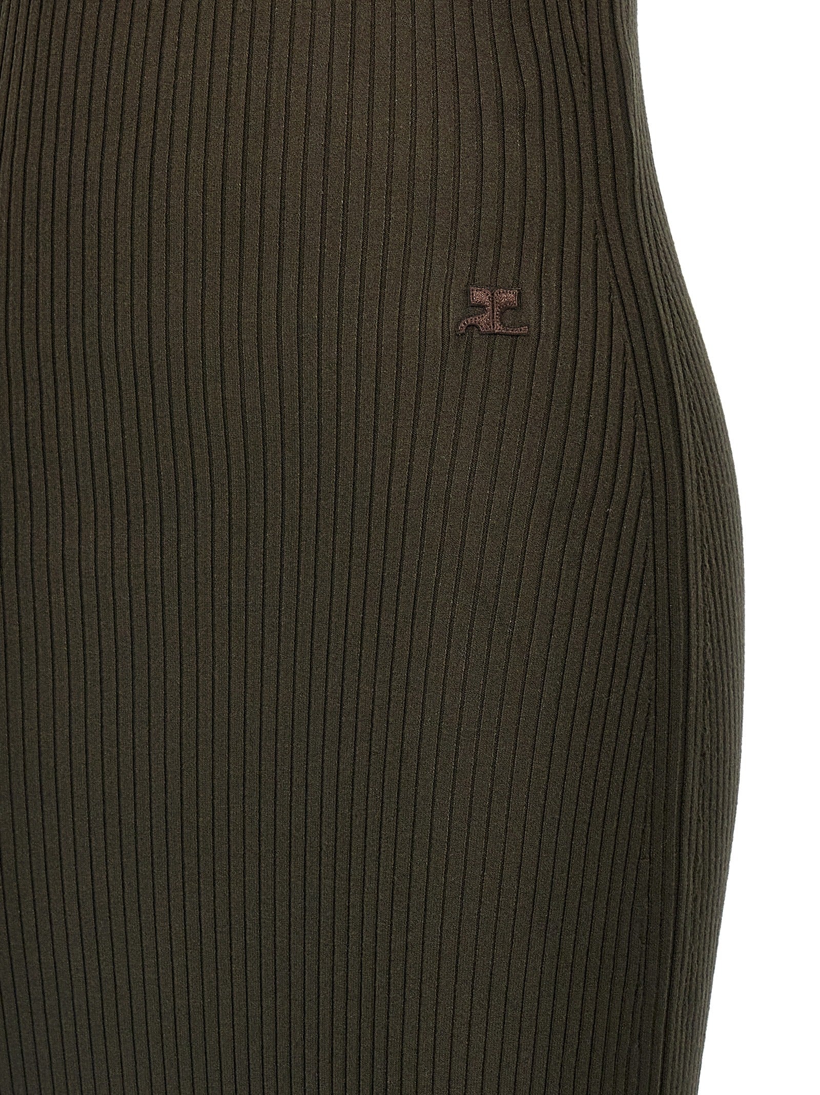 Dress by Courrèges for women in polyester & viscose brown features an cute silhouette, detailed with a and that elegantly flows into a cute long.