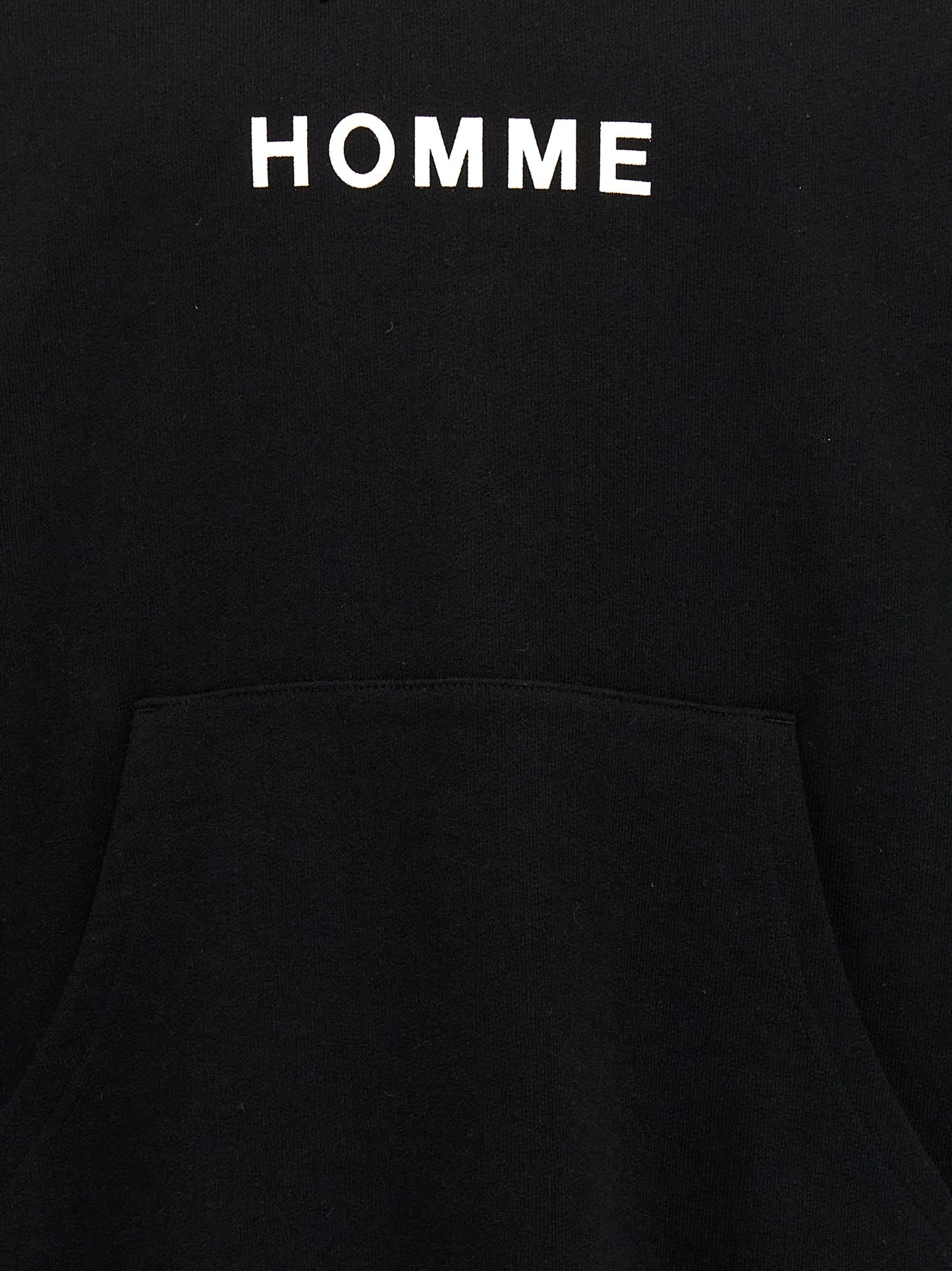 Sweatshirt Hoodie by Comme Des Garçons for men in cotton black, signature & print features a slouchy chic silhouette, detailed with a slouchy chic and a signature for an elevated aesthetic.
