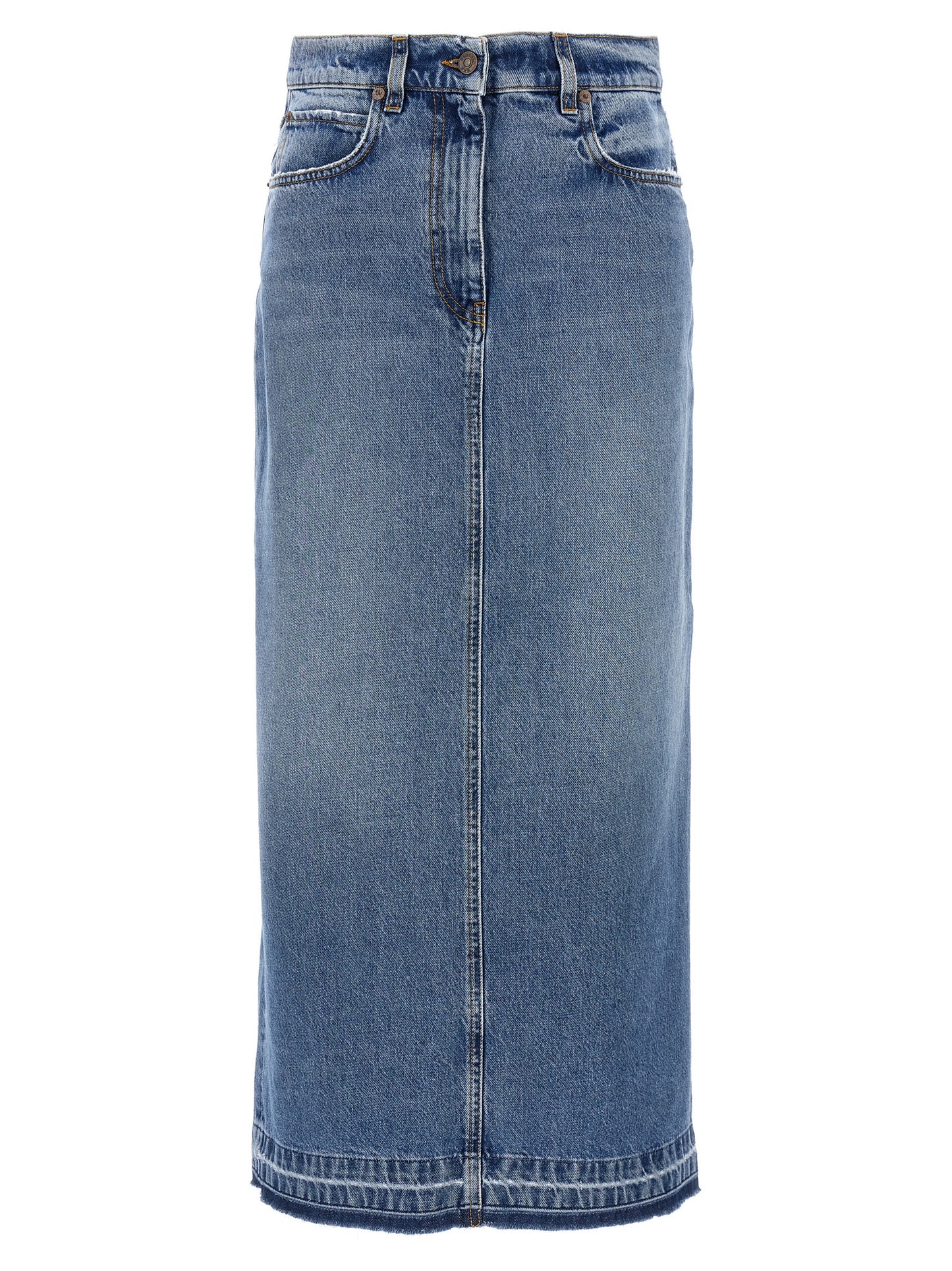 Skirt by Fortela for women in denim cotton light-blue features an relaxed-yet-refined silhouette that elegantly showcases the Women's Denim Cotton Mini Skirt design and sophisticated mini.