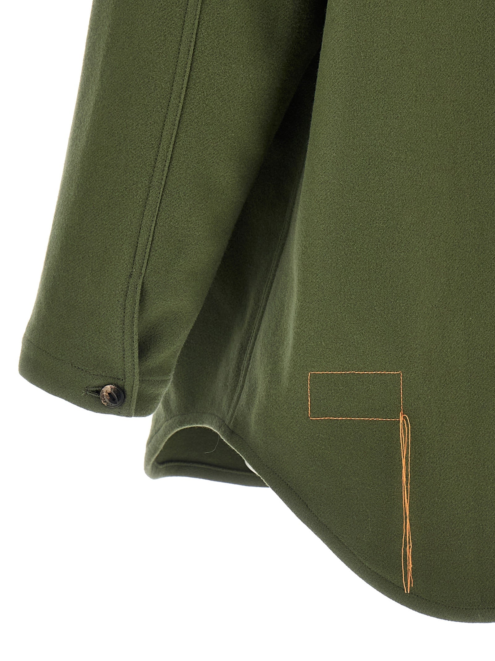 Overshirt by Fortela for women in virgin wool bicolour & green showcases a sleek silhouette, elegantly detailed with a sleek and for a sleek finish.