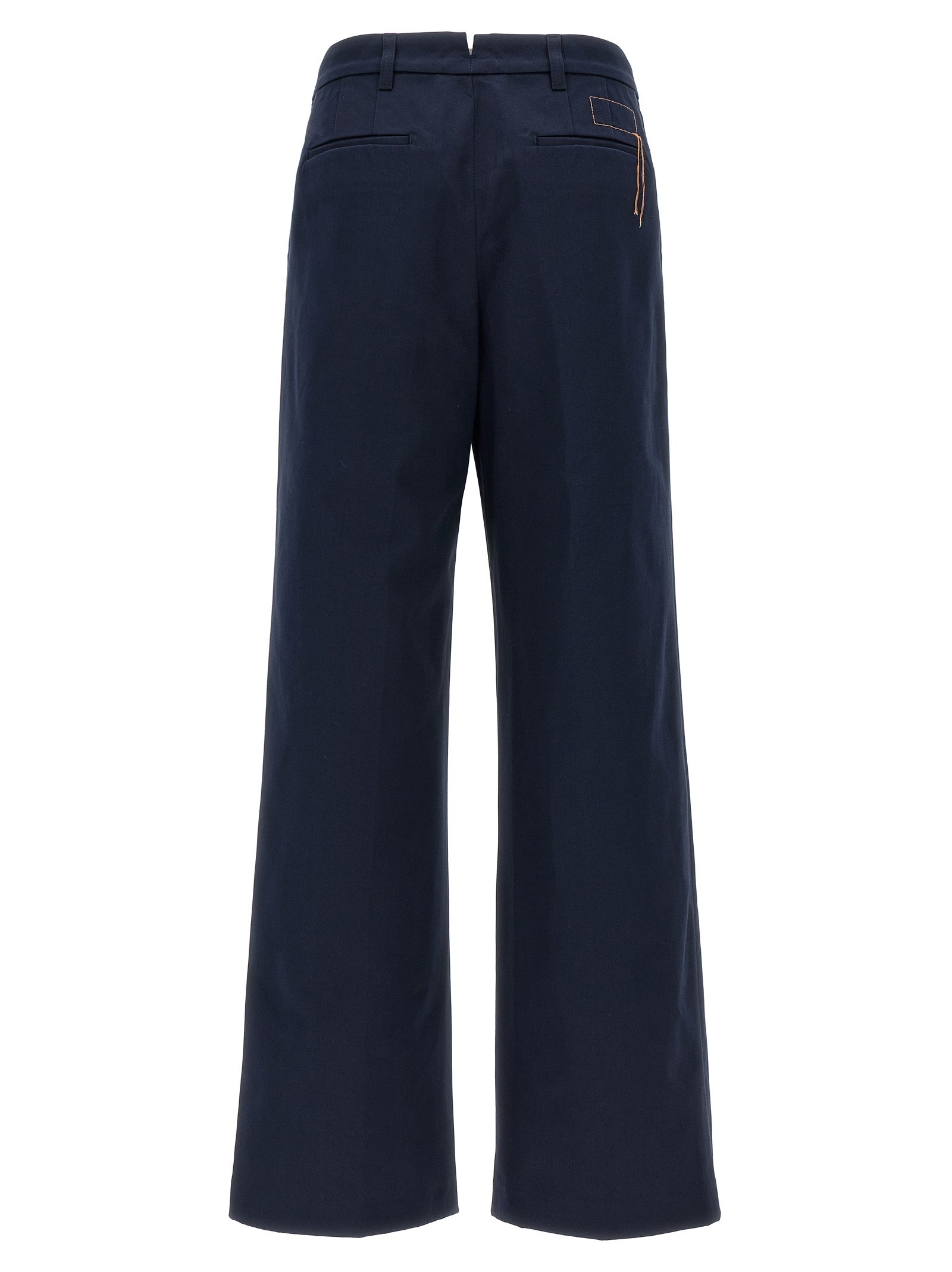 Casual Pants by Fortela for women in cotton blue features a refined silhouette with a refined wide, defined by a and a refined long for a refined finish.