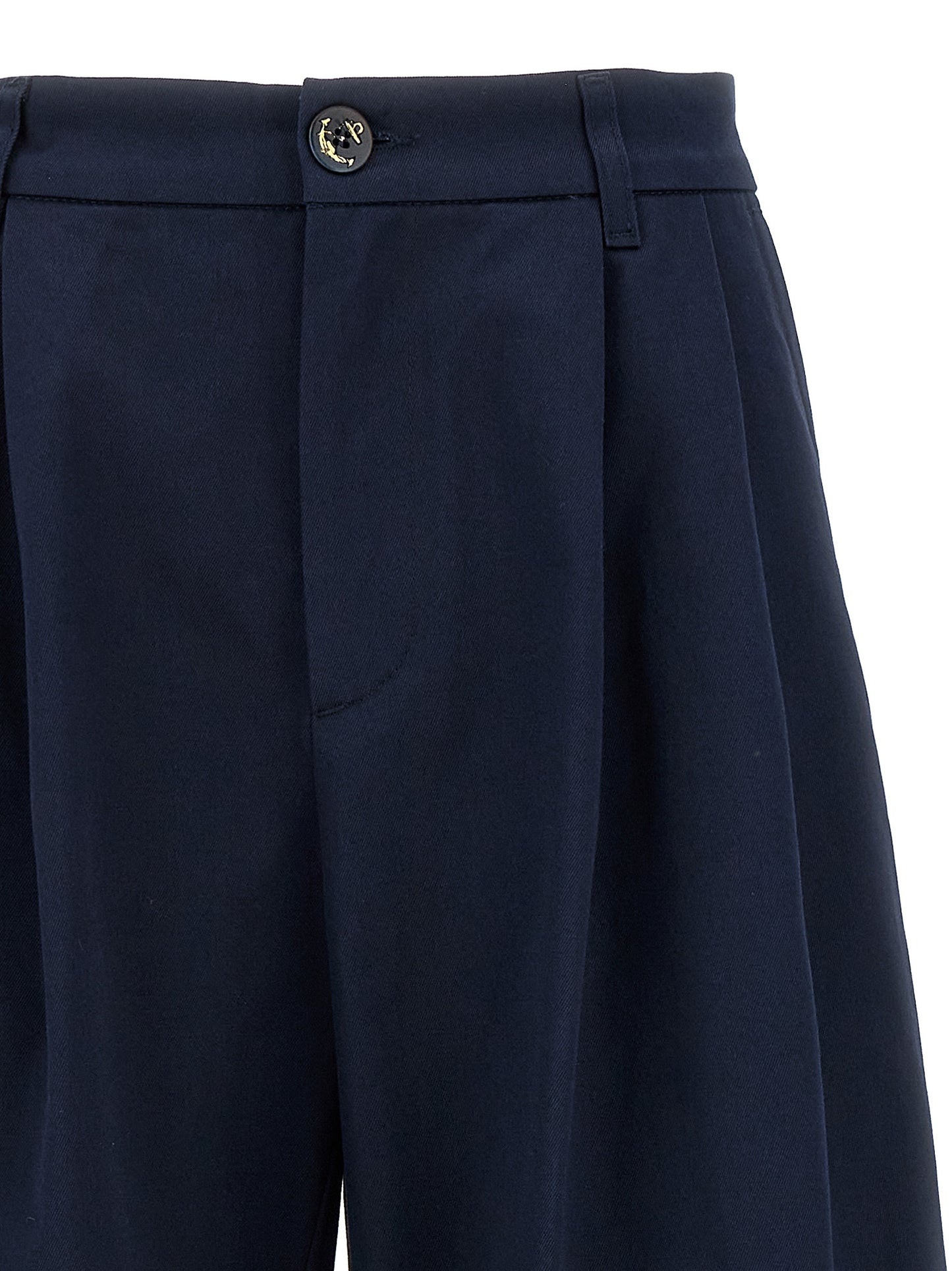 Casual Pants by Fortela for women in cotton blue presents a refined pantology silhouette, artfully defined by a refined pantology wide, long, and a sophisticated .