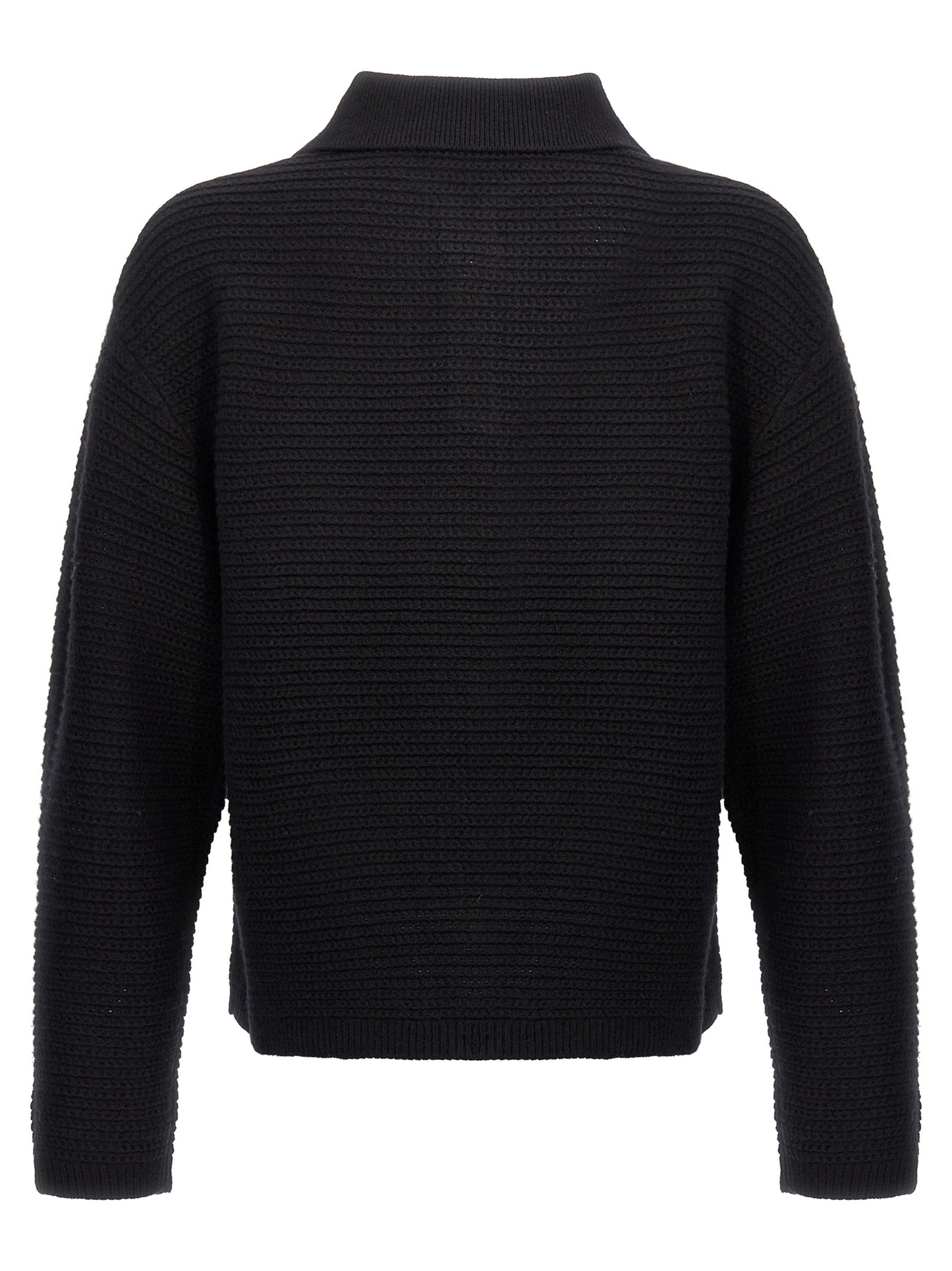 Cardigan by PURPLE for men in wool black & purple showcases a luxurious silhouette, meticulously detailed with a sophisticated and for a refined finish.
