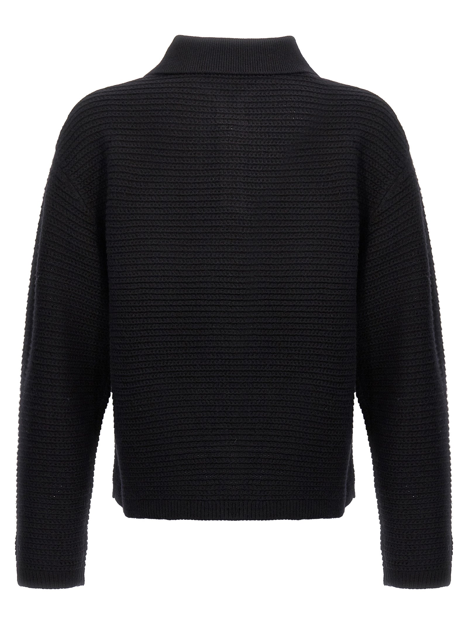 Cardigan by PURPLE for men in wool black & purple showcases a luxurious silhouette, meticulously detailed with a sophisticated and for a refined finish.