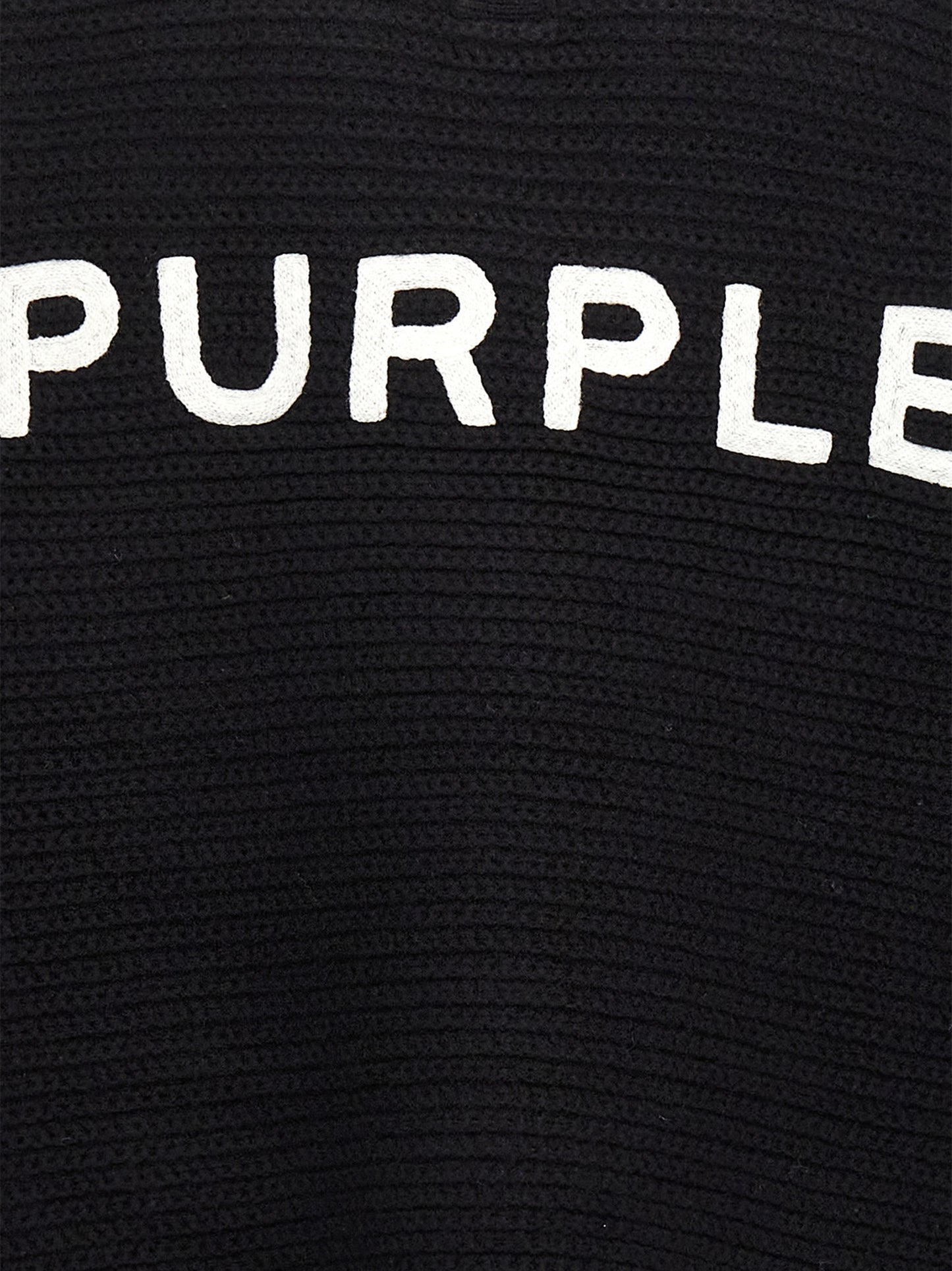 Cardigan by PURPLE for men in wool black & purple presents a textural silhouette, artfully finished with a textural and for a sophisticated, textural look.