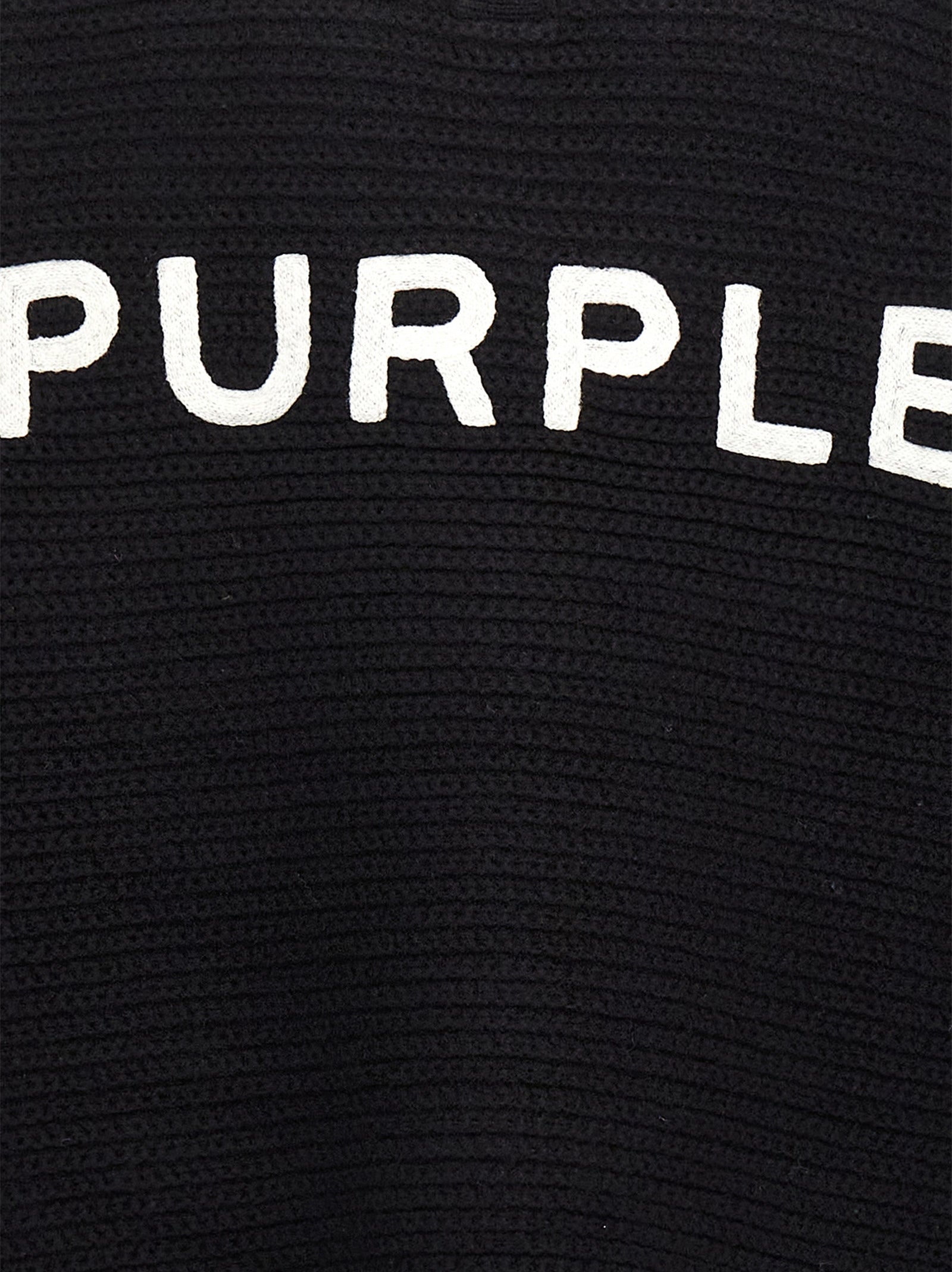 Cardigan by PURPLE for men in wool black & purple presents a textural silhouette, artfully finished with a textural and for a sophisticated, textural look.