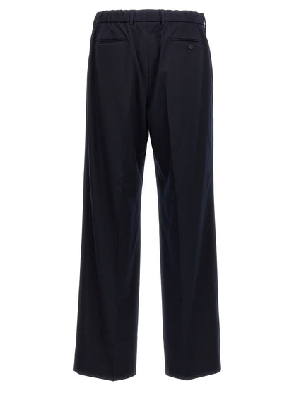 Casual Pants by CELLAR DOOR for men in polyethylene & cotton blue presents a refined pantology silhouette, artfully defined by a refined pantology straight-leg, long, and a sophisticated .
