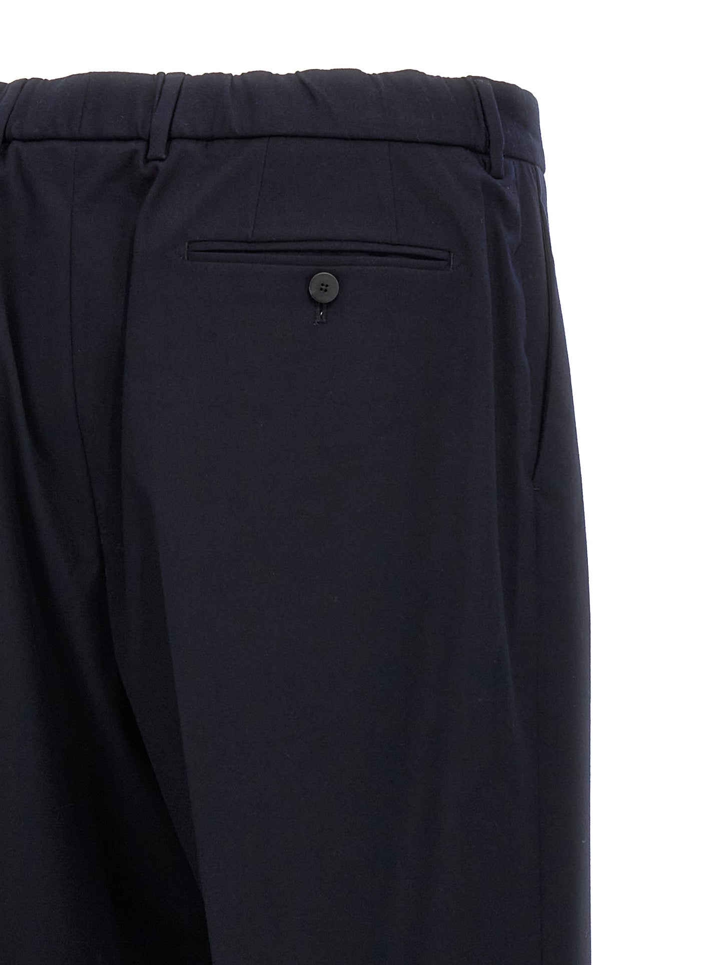 Casual Pants by CELLAR DOOR for men in polyethylene & cotton blue features an refined tailoring silhouette, showcasing a premium straight-leg with a and long cut for a refined tailoring look.