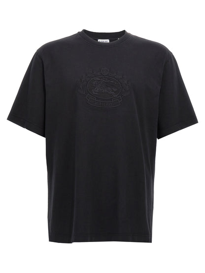 T-Shirt by Burberry for men in cotton black showcases a chic silhouette, artfully detailed with a chic crew neckline and short-sleeve for a chic finish.
