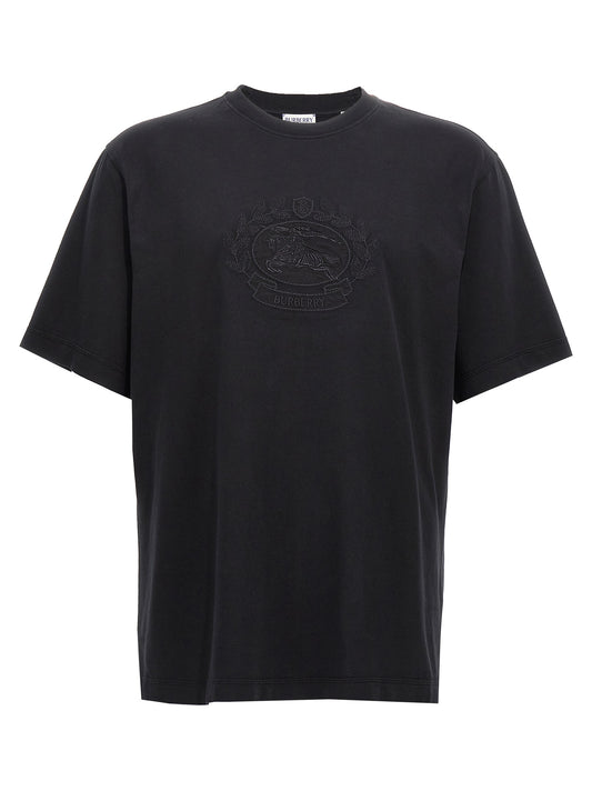 T-Shirt by Burberry for men in cotton black showcases a chic silhouette, artfully detailed with a chic crew neckline and short-sleeve for a chic finish.