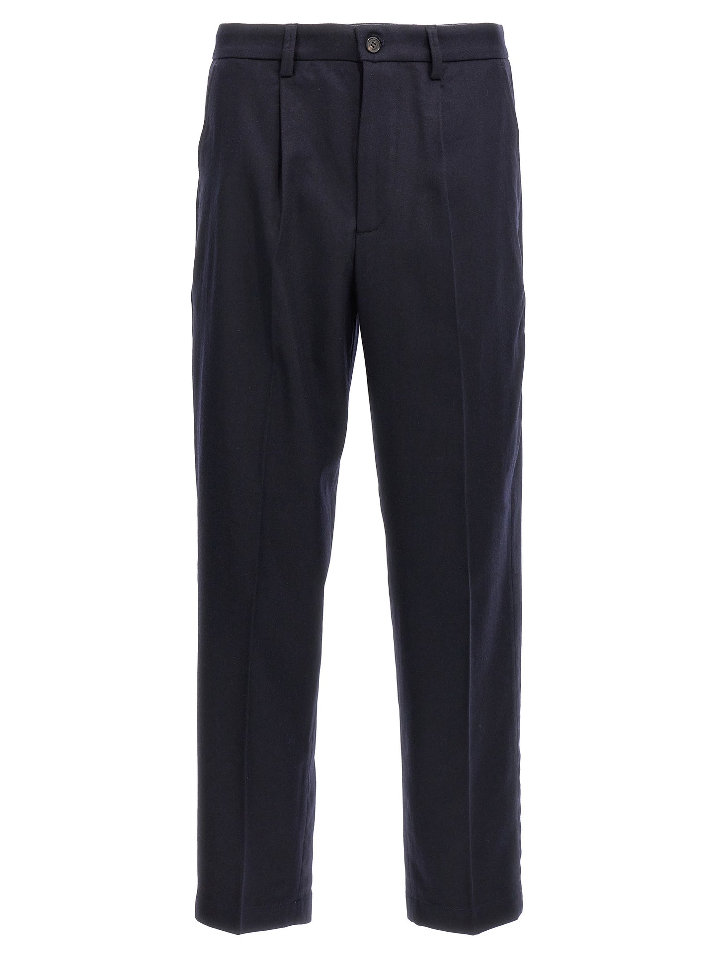 Trousers by Department 5 for men in cashmere wool & nylon blue features an on trend silhouette, showcasing a sophisticated with a long and for an on trend finish.