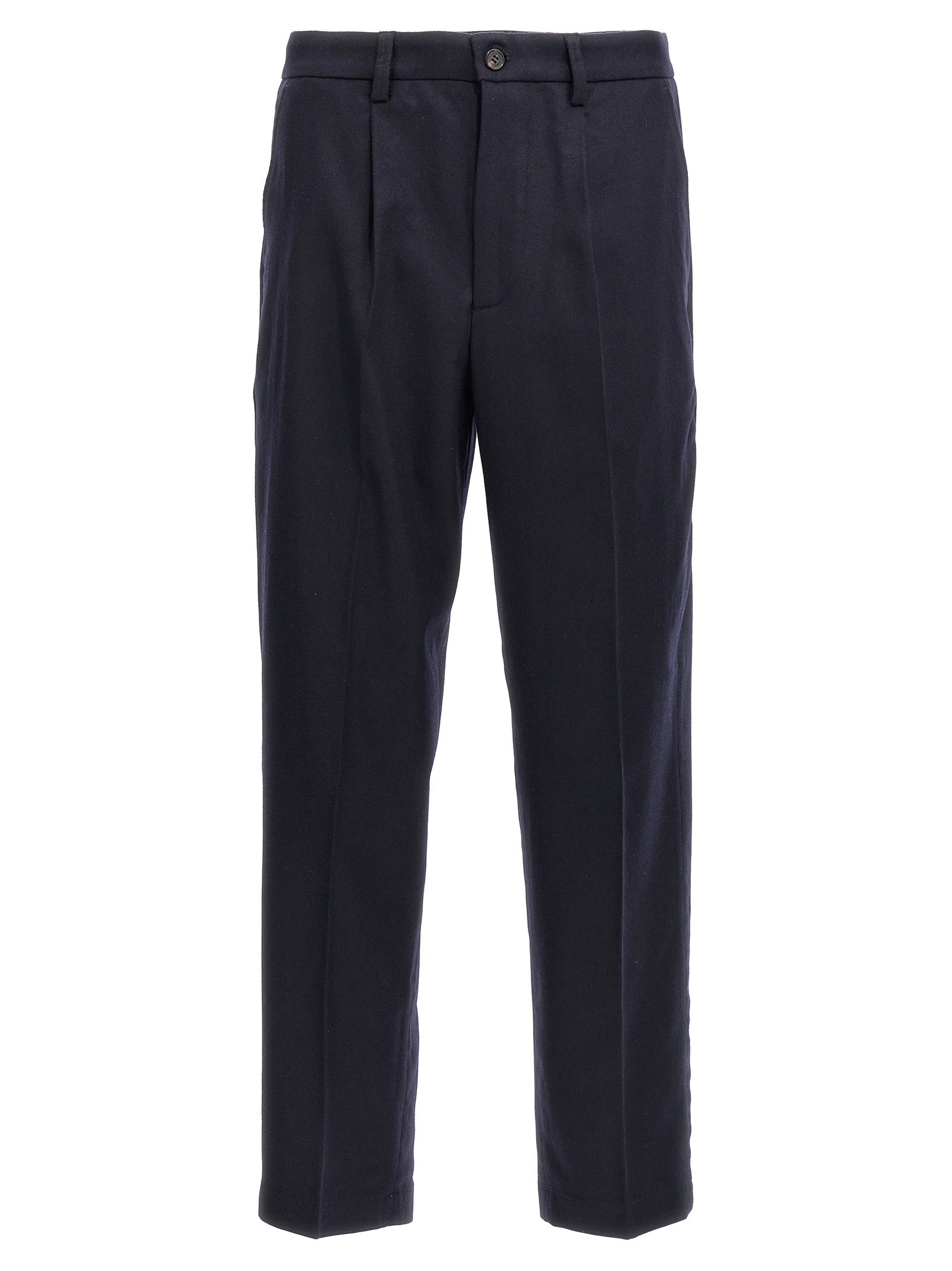 Trousers by Department 5 for men in cashmere wool & nylon blue features an on trend silhouette, showcasing a sophisticated with a long and for an on trend finish.