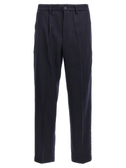 Trousers by Department 5 for men in cashmere wool & nylon blue features an on trend silhouette, showcasing a sophisticated with a long and for an on trend finish.