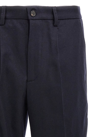 Trousers by Department 5 for men in cashmere wool & nylon blue presents a smart silhouette, meticulously detailed with a smart , a smart long, and a smart .