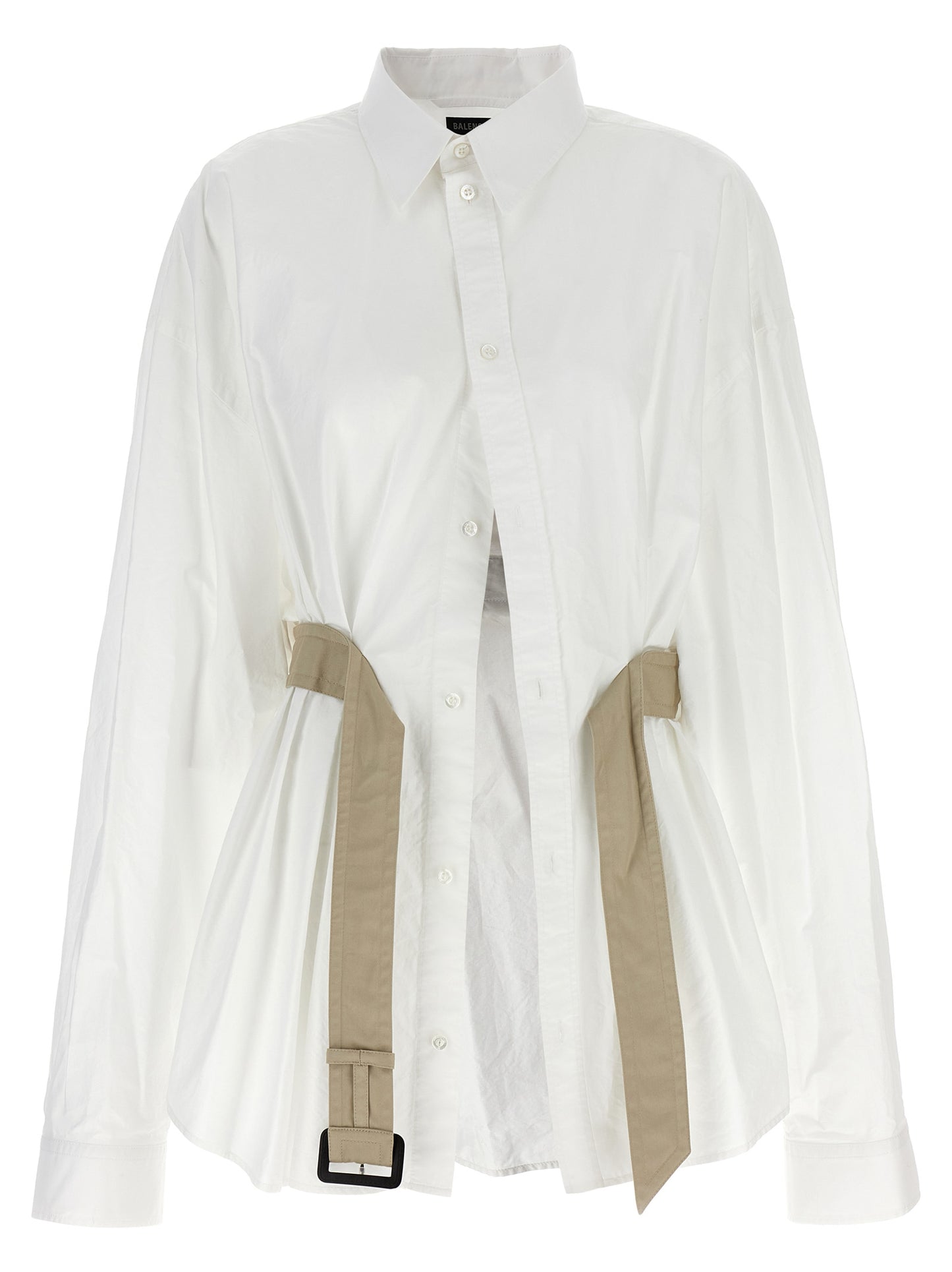 Blouse by Balenciaga for women in cotton white, featuring a nuanced and nuanced for a sophisticated finish.