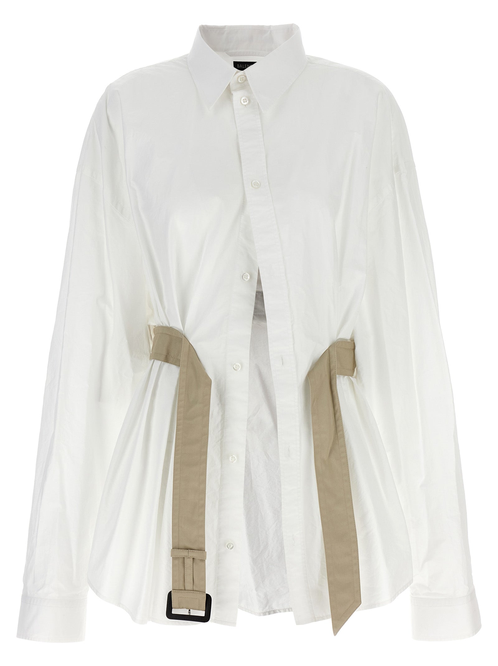 Blouse by Balenciaga for women in cotton white, featuring a nuanced and nuanced for a sophisticated finish.