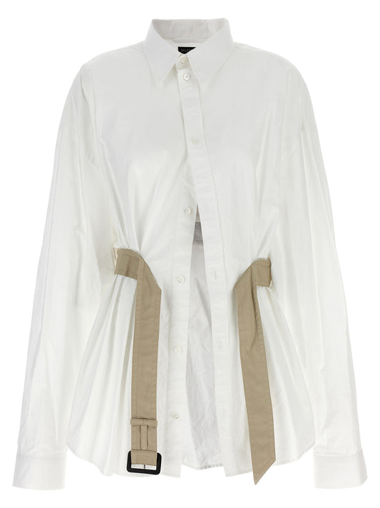 Blouse by Balenciaga for women in cotton white, featuring a nuanced and nuanced for a sophisticated finish.