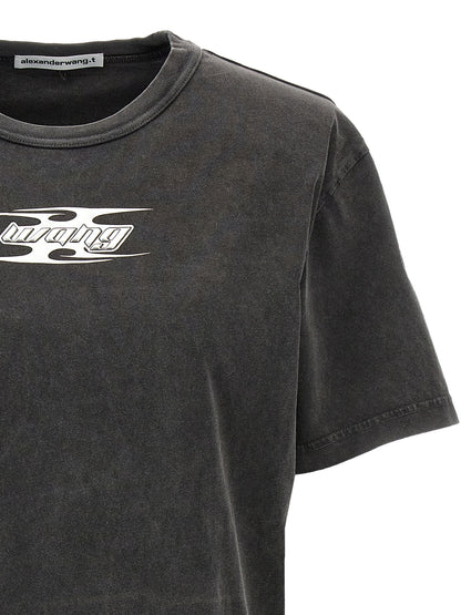 T-Shirt by T BY ALEXANDER WANG for women in cotton gray & print features an on trend silhouette, perfectly showcasing a on trend and crew neckline for an elevated aesthetic.