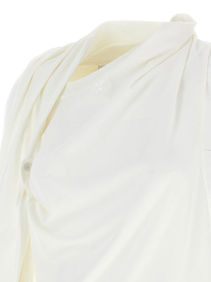 T-Shirt by Courrèges for women in cotton white features a plush silhouette, showcasing a sophisticated and for a truly plush finish.