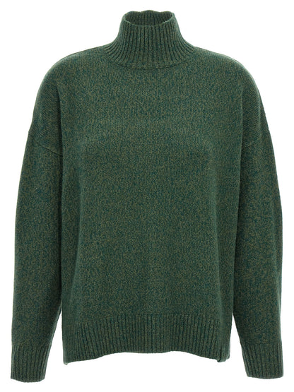 Cardigan by Victoria Beckham for women in cashmere bicolour & green presents a textural silhouette, artfully finished with a textural high-neck neckline and long-sleeve for a sophisticated, textural look.